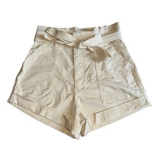 Abercrombie and Fitch Women's Khaki Cotton High Waist Shorts Size Small